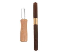 DECORNIJIA 2 Piezas Extensor de Moxibustión Portátil de Madera con Punta Triple y Simple, 2 Piezas, Soporte Manual para Varillas de Moxa, Herramienta para Terapia en Casa y Salón de Belleza