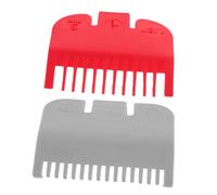 DECORNIJIA 2 Piezas Guías de Corte para Máquina de Cortar Pelo de Protectores de Peines Ajustables Gris y Rojo Accesorios Resistentes para Corte de y Cabello Profesional