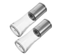 DECORNIJIA 2 Piezas Manual Stainless Steel Pepper Grinder Refillable Salt Shaker With Transparent Window Ergonomic Handle For Kitchen Cooking And Outdoor Use