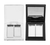 DECORNIJIA 2 Piezas Paleta de Maquillaje Multifuncional Vacía con Doble Compartimento para Sombras Coloretes Subrayadores y Contorno Estuche Portátil para Mezclar y Almacenar Cosméticos DIY