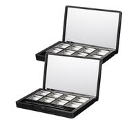 DECORNIJIA 2 Piezas Paleta de Maquillaje Vacía Portátil de Compartimentos con Espejo y Pincel para Sombras y Labios Recargable y para Viaje y Organización Cosmética
