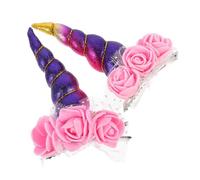 DECORNIJIA 2 Piezas Pinzas de Unicornio para Niñas Clip de Cabello Colorido y Adorable para Fiesta de Halloween Accesorio Floral Infantil para Decoración de Cabello