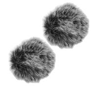 DECORNIJIA 2 piezas Protector Antiviento Peludo para Micrófono de Solapa Funda y Duradera de Compatible Mayoría de Micrófonos Cubre y Protege contra Viento y Saliva