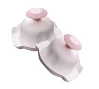 DECORNIJIA 2 piezas Protector para Mandolina de Cocina Soporte Antideslizante para Cortar y Rallar Verduras Seguro con Agujas Ergonomía Rosa Blanco