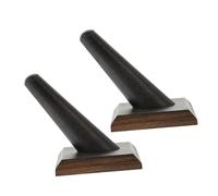 DECORNIJIA 2 Piezas Soportes de Madera para Anillos Base Ancha Expositor Pilar Organizador para Joyería Casa y Tiendas Ligero y Portátil