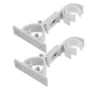 DECORNIJIA 2 Piezas Soportes para Barra de Cortina Ajustables de Alta Resistencia Montaje Lateral Pared Doble Soporte sin Taladro Base Fija Antióxido para Barras de