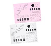 DECORNIJIA 2 Piezas Tapete de Práctica de Uñas de Silicona Alfombrilla para Manicura Precisión Coloreado y Estampado Protección de Superficie Ligero y Portátil para Técnicos y Principiantes