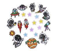 DECORNIJIA 22 Piezas Astronauta Parche Bordado Apliques DIY para Ropa Bolsas y Manualidades Adhesivo para Coser Decoración Espacial Cubre Manchas