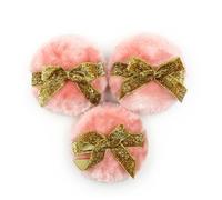 DECORNIJIA 2piezas Puff De Polvo Brillante De Pluma Larga Para Cuidado Piel De Suave y Atractivo Banda De Lazo Para Bebés y Adultos