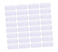 DECORNIJIA 30 Piezas Caja Rectangular Transparente de Plástico PP 30 Unidades 8.5X6X2.5 CM con Tapa Abatible Bisagra, Contenedor Pequeño para Almacenamiento de Joyas, Manualidades y Viaje