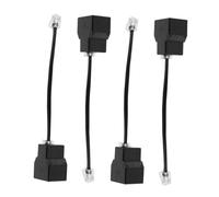DECORNIJIA 4 piezas Adaptador Divisor Telefónico con Diseño Desmontable para Conexión Simultánea de Teléfonos y Fax Cable Convertidor Negro para Oficina y Hogar