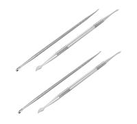 DECORNIJIA 4 Piezas Bolígrafos para de Uñas de Metal Doble Punta Herramientas de Esculpido y Modelado para Gel Nail Art DIY Manicura