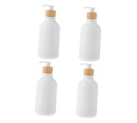 DECORNIJIA 4 piezas Botellas de Bomba Recargables para Champú y Gel de Ducha de Unidades Dispensadores Vacíos de Loción y Jabón para Baño Diseño Antideslizante y Portátil