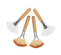 DECORNIJIA 4 piezas Brochas Maquillaje Rostro Diseño Abanico Pelo para Polvos Rubor Iluminador Cepillos Alta Densidad Sensible