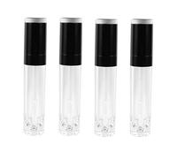 DECORNIJIA 4 Piezas Tubos Pequeños Vacíos para Brillo de Labios Contenedores Reutilizables de Plástico Transparente de Recargables para DIY de Unidades para y Diario