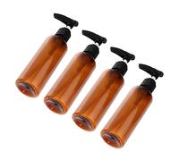 DECORNIJIA 4 Piezas Unidades Frascos Dosificadores Líquidos Botella Dispensadora para Champú Loción Cosmética Viaje Portátil Negro y Marrón Resistente Plástico