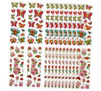 DECORNIJIA 40 hojas Pegatinas Infantiles Autoadhesivas de Espuma con de Mariposas y Flores Pack de Calcomanías Pequeñas para Manualidades y Decoración Escolar