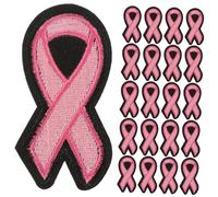 DECORNIJIA 40 piezas Parche Bordado Cinta Cáncer Mama Adhesivo Removible Duradero para Ropa Bolsos y Sombreros