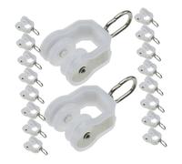 DECORNIJIA 40 Piezas Rodamiento Doble Rueda Plástico para Rieles de Cortinas de Techo Compatible con Rieles Rectos y Curvos Soporte Resistente para Cortinas Pesadas Movimiento Silencioso para