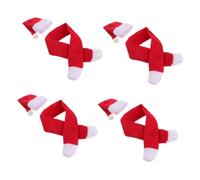 DECORNIJIA 4juegos Enfriador De Botellas De Vino Decorativo Navideño Mini Gorros y Bufandas De Papá Noel De Regalos De Fiesta De Navidad Fundas Navideñas para Botellas De Vino