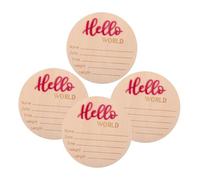 DECORNIJIA 4piezas Tarjeta Signo de Nacimiento de Letrero de Madera Rústico para Anuncio de Recién Nacido Decoración de Guardería para Niñas y Accesorio de Foto de Llegada