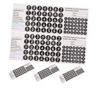 DECORNIJIA 5 Piezas 5 Calcomanías Adhesivas para Flauta de Pan 18/16 Tubos, Etiquetas de Notas Musicales Negras, Tabla de Digitación para Principiantes, Pegatinas para Práctica en Clases y