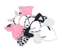 DECORNIJIA 5 piezas Diademas Animales Peluche para Accesorios para Fiesta Disfraz Orejas Conejo Vaca Cerdo Gato Oveja Cosplay