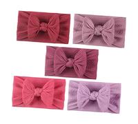 DECORNIJIA 5 piezas Diademas para Niña con Lazo de Nylon Texturizado para Niñas Accesorio de Cabello y Transpirable para Recién Nacidos