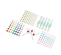 DECORNIJIA 5hojas Pegatinas De Estrás Para Ojos y Rostro De Gemas Autoadhesivas Decoración De Maquillaje Para Fiestas y Cosplay Formas Variadas