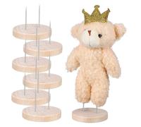 DECORNIJIA 6 Piezas Bases de Madera para Muñecas de Crochet Soporte Estable y Pulido para Exhibición de Muñecas Amigurumi y Manualidades