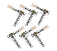 DECORNIJIA 6 piezas Clavijas de Afinación para Guitarra Folk de Accesorios para Instrumentos con Botones Plateados y Cabezas Izquierda Derecha Estabilidad Mejorada y Fácil
