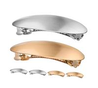 DECORNIJIA 6 Piezas Clips Franceses Ovalados de Metal para Mujer Pinzas Elegantes para Cabello Grueso y Fino Accesorios Versátiles para Eventos Formales y Diario Diseño Chic Parisino y Plata