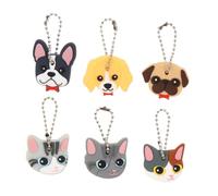 DECORNIJIA 6 Piezas Protector de Llaves de Fundas de con Diseño de Dibujos Animados para Identificar Llaves de Casa Gomas Coloridas para Diferenciar Claves Práctico y Ligero para Uso Diario y