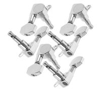 DECORNIJIA 6 piezas Sintonizadores de Guitarra Clásicos con Bloqueo para Guitarras Acústicas y Eléctricas Mecanismo Cerrado Mango Grande para Ajuste Fácil Afinación Precisa Color Plateado