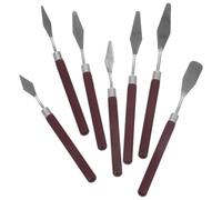 DECORNIJIA 7 Espátulas para Pintura al Óleo Mango de Madera, Raspadores para Mezclar Pintura Acrílica y Acuarela, Juego de Herramientas Artísticas para Lienzo, Set de 7 Piezas de Tamaño