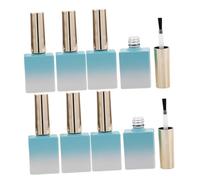 DECORNIJIA 8piezas Botellas De Esmalte De Uñas De Vidrio Reutilizables Pincel y Diseño Gradiente Recipientes Vacíos Para Almacenar Esmaltes y Varnishes