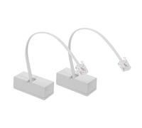 DECORNIJIA Adaptador de Cable Telefónico 6p4c Rj11/rj14 Divisor Desmontable 2 Piezas Color Claro para Línea Fija Hogar y Oficina, Suministros Telefónicos Conexión Múltiple Estable