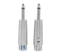 DECORNIJIA Adaptador de Micrófono de Audio 635 MM a Xlr Hembra de Cobre 2 Unidades Convertidor de Conector para Grabadora y Amplificador Accesorio Profesional para Uso Estudio y Directo