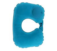 DECORNIJIA Almohada Inflable Viaje con Soporte Cuello U Funda Almacenamiento Antifaz Dormir Azul