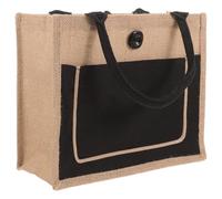 DECORNIJIA Bolsa de Compras Reutilizable de Yute Grande con Botones, Resistente al Agua y Fácil de Guardar, Adecuado para Supermercado y Uso Diario