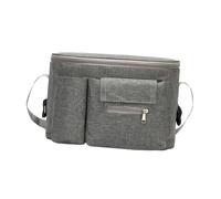 DECORNIJIA Bolsa de Pañales Multifuncional para Cochecito Gris, Manillar Ajustable, Compartimentos Impermeables, para Bebés y Mamás, Adecuado para Paseo y Viaje, Organizador de Suministros