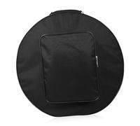 DECORNIJIA Bolsa para Batería Redonda Negra de Nylon Resistente 13-14 Pulgadas, Mochila y Bolso de Transporte Portátil para Caja de Percusión Cremallera Fácil y Uso Manual y Hombro