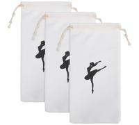 DECORNIJIA Bolsa para Zapatos de Ballet de Niña 3 Piezas Diseño de Cordón, Ligera Algodón, Organizador Práctico para Guardar Zapatillas de Danza