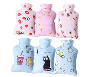 DECORNIJIA Bolsas de Agua Caliente Mini 6 Piezas Decorativas Pvc, Calentadores de Manos Compactos Reutilizables para Invierno, Terapia Térmica, Hogar y Oficina, Diseño Colorido para Todas las Edades