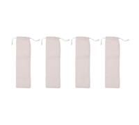 DECORNIJIA Bolsas de Lino Cordón Reutilizables para Almacenamiento de Pajitas y Cubiertos, Tamaño 25x8 Cm, 4 Unidades, Ecológicas y Prácticas para Viajes, Barbacoas y Uso Doméstico