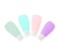 DECORNIJIA Botellas de Viaje Silicona 4 Piezas 90 Ml Dispensador para Champú Loción y Cosméticos