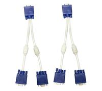 DECORNIJIA Cable Divisor Vga 1 a 2 para Monitor y TV, Adaptador De Vídeo Compatible, Compacto y Ligero, Distribución De Señal Sin Pérdidas, Color Negro, Longitud 0.3 Metros