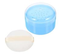 DECORNIJIA Caja de Borlas de Talco para Bebés Portátil 1 Unidad Azul Cómoda para Recién Nacidos Cuidado Diario Después del Baño