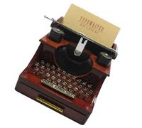 DECORNIJIA Caja de Música Mecánica de Plástico Retro Tipo Máquina de Escribir, Caja Creativa para Joyas, Manual Melodía, Adorno Decorativo para Hogar y Oficina, Obsequio Original