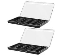 DECORNIJIA Caja de Sombras de Ojos Vacía con 24 Ranuras, Resistente al Desgaste y Compacta, Material As, Abs y Pp, Paquete de 2 Piezas para Maquillaje Profesional y Viajes